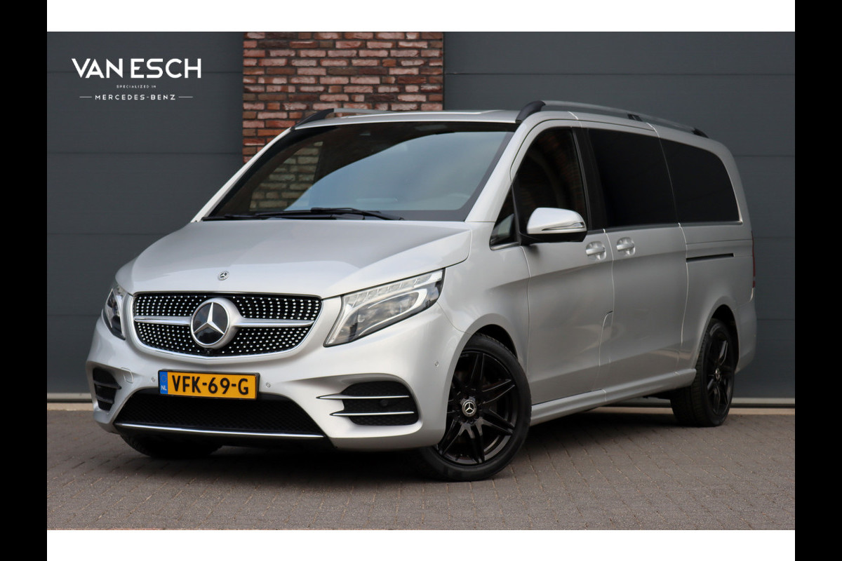 Mercedes-Benz V-Klasse 300d Extra Lang DC AMG Line | Avantgarde | Burmester | Trekhaak | Leder | Sfeerverlichting | Dodehoekassistent | Surround Camera | Spoorassistent | Stoelverwarming | Intelligent Light System |