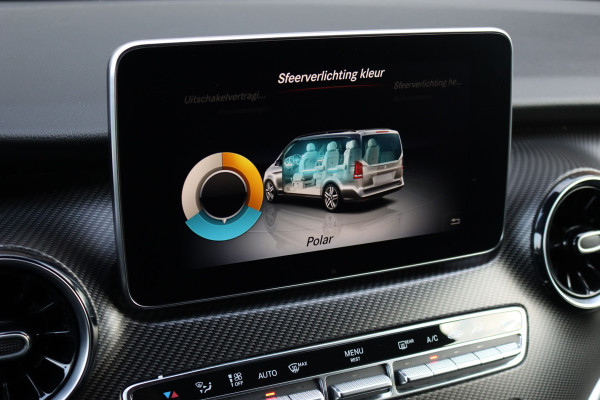 Mercedes-Benz V-Klasse 300d Extra Lang DC AMG Line | Avantgarde | Burmester | Trekhaak | Leder | Sfeerverlichting | Dodehoekassistent | Surround Camera | Spoorassistent | Stoelverwarming | Intelligent Light System |