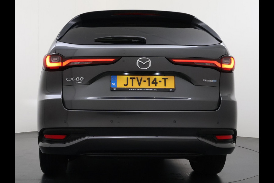 Mazda CX-80 2.5 e-SkyActiv PHEV Homura Plus 6p. 7 PERSOONS| ELEK. ACHTERKLEP | PANO| HEAD-UP | DODE HOEK| ADAPTIVE. CRUISE | ACHTERBANK VERWARMD |BOSE | SUPER COMPLEET!