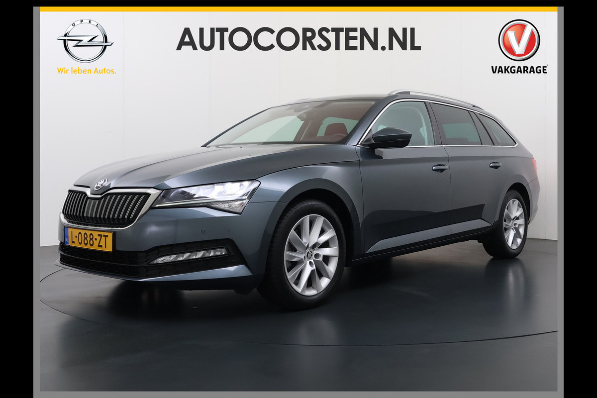 Škoda Superb Combi 1.5TSI DSG Automaat Trekhaak Elek.Stoel+Memory+Verwarmd Navi Ecc Apple Carplay Android Auto Pdc ACT Business Edition Cruise Control DAB Led Lmv Regen-/lichtsensor Privacy Glas Keyless Verwarmde Voorruit Comfort Pack Origineel Nederlandse Auto