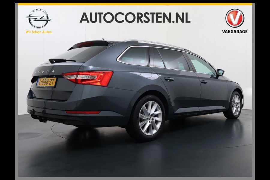 Škoda Superb Combi 1.5TSI DSG Automaat Trekhaak Elek.Stoel+Memory+Verwarmd Navi Ecc Apple Carplay Android Auto Pdc ACT Business Edition Cruise Control DAB Led Lmv Regen-/lichtsensor Privacy Glas Keyless Verwarmde Voorruit Comfort Pack Origineel Nederlandse Auto