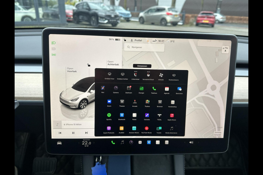 Tesla Model Y Long Range AWD 75 kWh SOH 96% | AUTOPILOT|  TESLA GARANTIE OP DE HOOGVOLTACCU EN AANDRIJFLIJN TOT 2030 of 192.000KM | STOEL + STUURVERWARMING| ACHTERBANK VERWARMD