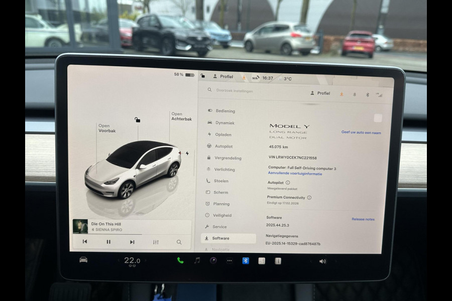 Tesla Model Y Long Range AWD 75 kWh SOH 96% | AUTOPILOT|  TESLA GARANTIE OP DE HOOGVOLTACCU EN AANDRIJFLIJN TOT 2030 of 192.000KM | STOEL + STUURVERWARMING| ACHTERBANK VERWARMD