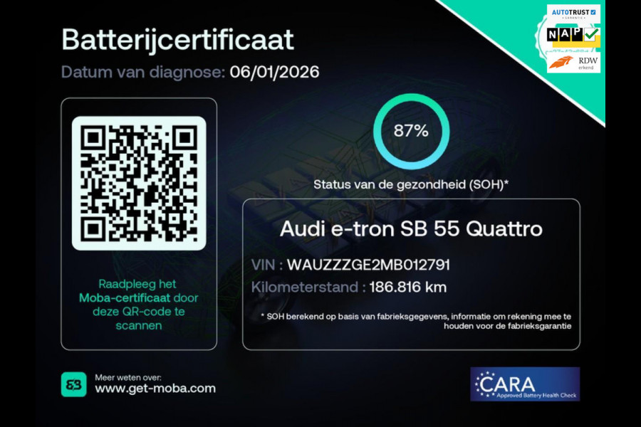 Audi e-tron Sportback 55 quattro Business edition 95 kWh SOH 87%