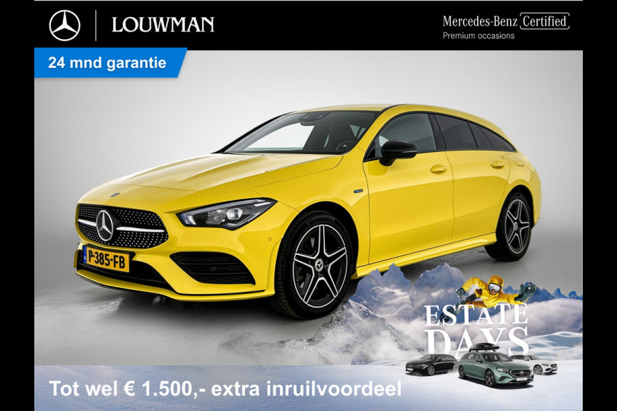 Mercedes-Benz CLA-Klasse Shooting Brake 250 e Business Solution AMG Limited 5 spaks lichtmetalen velgen | MBUX wide screen | Navigatie | Parking support met camera | Inclusief 24 maanden MB Certified garantie voor Europa.