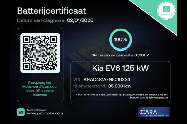Kia Ev6 GT-Line 77.4 kWh 100% SOH (PANORAMADAK, STOELVERWARMING/KOELING, STUURVERWARMING, CAMERA, ELEKTR STOELEN, SFEERVERLICHTING