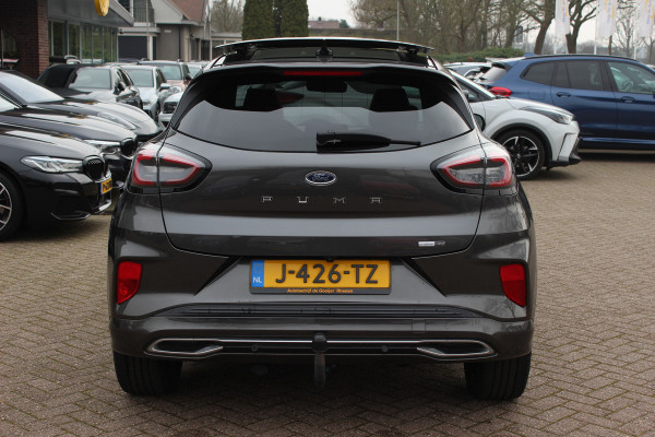Ford Puma 1.0 EcoBoost Hybrid ST-Line X Vignale 155pk / NL Auto! / Full option! / Trekhaak / Panoramadak / Camera / Leder / CarPlay / B&O / 18'' / Keyless / Stuur+Stoelverwarming / Dodehoek / DAB / Verwarmde voorruit / ACC