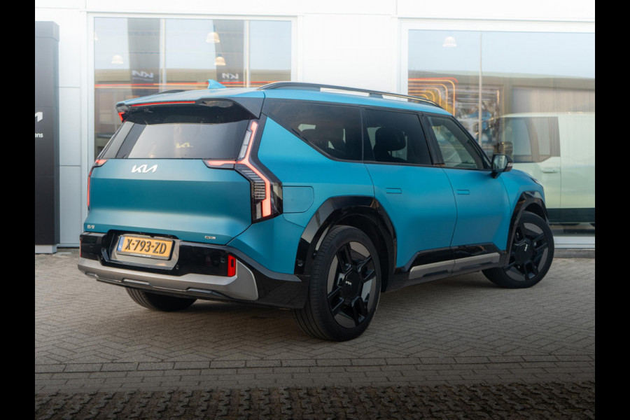 Kia EV9 Launch Edition GT-Line AWD 99.8 kWh | Speciale kleur | 7-Pers. | 21" | Head-Up | Stoel-/Stuurverwarming | Premium Audio | Schuif-/kanteldak | Adapt. Cruise | Matte blauw