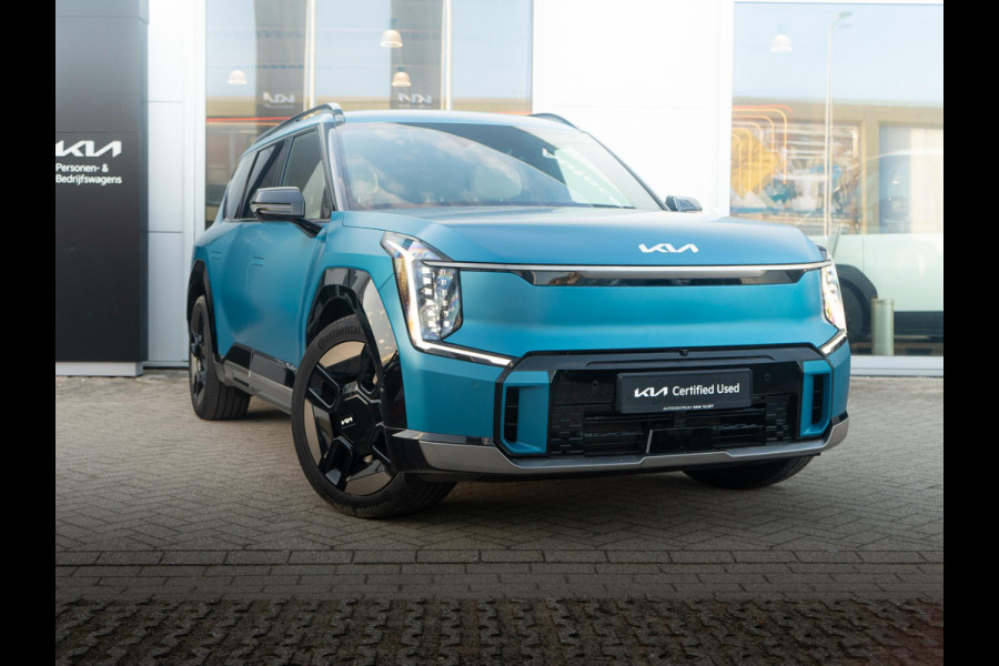 Kia EV9 Launch Edition GT-Line AWD 99.8 kWh | Speciale kleur | 7-Pers. | 21" | Head-Up | Stoel-/Stuurverwarming | Premium Audio | Schuif-/kanteldak | Adapt. Cruise | Matte blauw