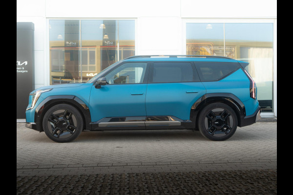 Kia EV9 Launch Edition GT-Line AWD 99.8 kWh | Speciale kleur | 7-Pers. | 21" | Head-Up | Stoel-/Stuurverwarming | Premium Audio | Schuif-/kanteldak | Adapt. Cruise | Matte blauw