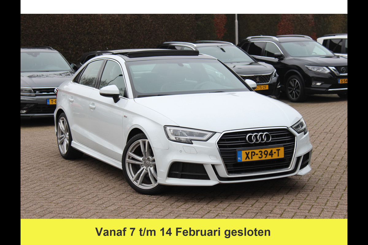 Audi A3 Limousine 35 TFSI CoD Sport S Line Edition / Panoramadak / Virtual Cockpit / Half leder / Navigatie / 18'' / Stoelverwarming / DAB / Cruise Control