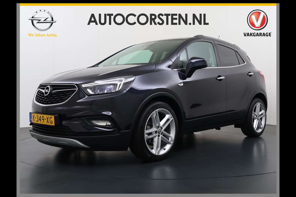 Opel Mokka X 1.4 Turbo 141PK Leder AGR Comfort Stoelen Navi Camera Ecc Cruise Control Schuif-kanteldak Apple Carplay Android Auto Bi-Fuel Onl Stoel+Stuurverwarming Lmv Led Privacy Glas Pdc Zeer luxe en complete Opel Mokka!