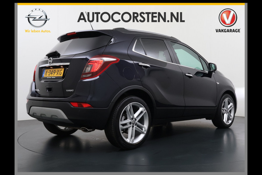 Opel Mokka X 1.4 Turbo 141PK Leder AGR Comfort Stoelen Navi Camera Ecc Cruise Control Schuif-kanteldak Apple Carplay Android Auto Bi-Fuel Onl Stoel+Stuurverwarming Lmv Led Privacy Glas Pdc Zeer luxe en complete Opel Mokka!