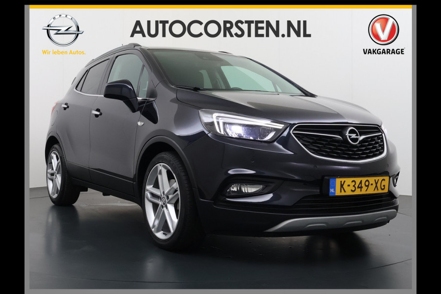 Opel Mokka X 1.4 Turbo 141PK Leder AGR Comfort Stoelen Navi Camera Ecc Cruise Control Schuif-kanteldak Apple Carplay Android Auto Bi-Fuel Onl Stoel+Stuurverwarming Lmv Led Privacy Glas Pdc Zeer luxe en complete Opel Mokka!