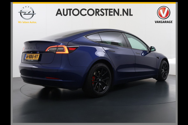 Tesla Model 3 RWD SR plus 325PK SOH 90% LFP Accu Lmv 18" AutoPilot Leder Panoramadak Adaptive-Cruise Camera's Elektr.-Stuur+Stoelen+Spiegels+G Navi LED DAB Voorverwarmen interieur via App Keyless One-Pedal-Drive Fabrieksgarantie op Accu en Motor tot 29-12-2028/160.000km
