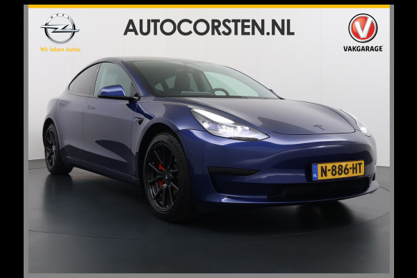 Tesla Model 3 RWD SR plus 325PK SOH 90% LFP Accu Lmv 18" AutoPilot Leder Panoramadak Adaptive-Cruise Camera's Elektr.-Stuur+Stoelen+Spiegels+G Navi LED DAB Voorverwarmen interieur via App Keyless One-Pedal-Drive Fabrieksgarantie op Accu en Motor tot 29-12-2028/160.000km