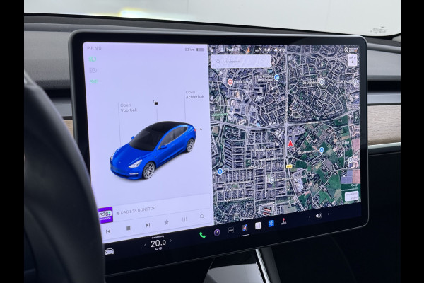 Tesla Model 3 RWD SR plus 325PK SOH 90% LFP Accu Lmv 18" AutoPilot Leder Panoramadak Adaptive-Cruise Camera's Elektr.-Stuur+Stoelen+Spiegels+G Navi LED DAB Voorverwarmen interieur via App Keyless One-Pedal-Drive Fabrieksgarantie op Accu en Motor tot 29-12-2028/160.000km