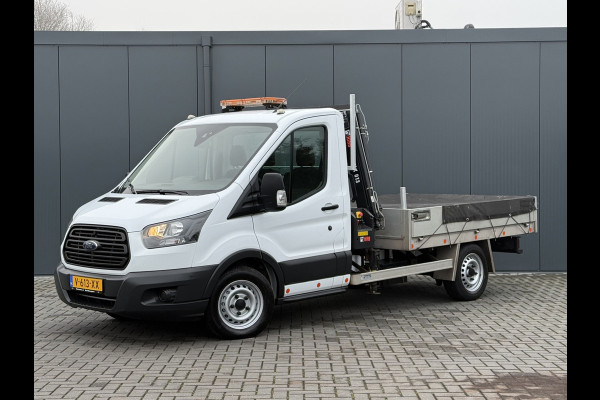 Ford Transit 2.0 TDCI EURO 6 / PICK UP / HIAB KRAAN T-CLX 013 / 2.7 TONS TREKHAAK / 34.988 KM! / 1e EIG. / 3-ZITS / AIRCO / ZEER NETJES