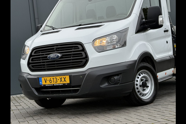 Ford Transit 2.0 TDCI EURO 6 / PICK UP / HIAB KRAAN T-CLX 013 / 2.7 TONS TREKHAAK / 34.988 KM! / 1e EIG. / 3-ZITS / AIRCO / ZEER NETJES