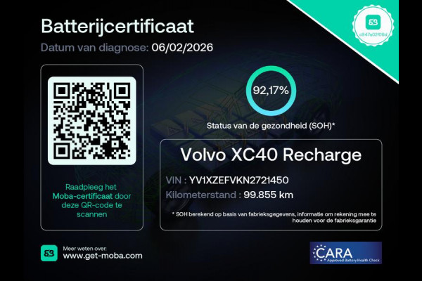 Volvo XC40 Recharge Core SOH 92% | Apple Carplay & AndroidAUTO | Dwarsstangen | Elektrische kofferklep | Camera |