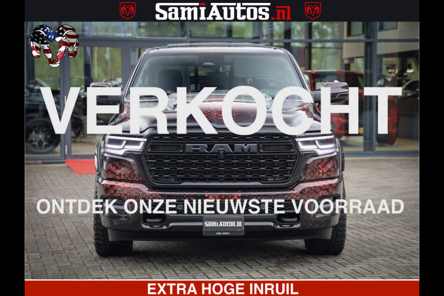 Dodge Ram COBRA EDITION | 1500 Limited Night High Output 540HP 706Nm | Massage + Full Option | De Meest Luxe en Volle Pick-Up in zijn Klas Comfortabele Dubbele Cabine met Royale 5 Zitplaatsen | BPM vrij | Nu Leverbaar uit Voorraad | Voorraad Nr 2292 - 5178 | Cobra package is meerprijs |