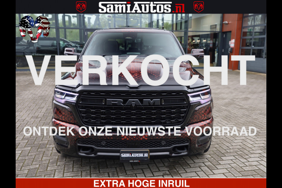 Dodge Ram COBRA EDITION | 1500 Limited Night High Output 540HP 706Nm | Massage + Full Option | De Meest Luxe en Volle Pick-Up in zijn Klas Comfortabele Dubbele Cabine met Royale 5 Zitplaatsen | BPM vrij | Nu Leverbaar uit Voorraad | Voorraad Nr 2292 - 5178 | Cobra package is meerprijs |