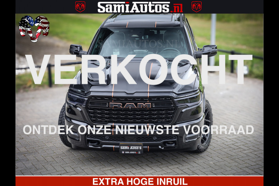 Dodge Ram 1500 Limited SPORT H.O 540HP 706Nm | Massage + Full Option | De Meest Luxe en Volle Pick-Up in zijn Klasse | Comfortabele Dubbele Cabine met Royale 5 Zitplaatsen | BPM vrij | Nu Leverbaar uit Voorraad | Voorraad Nr 2331