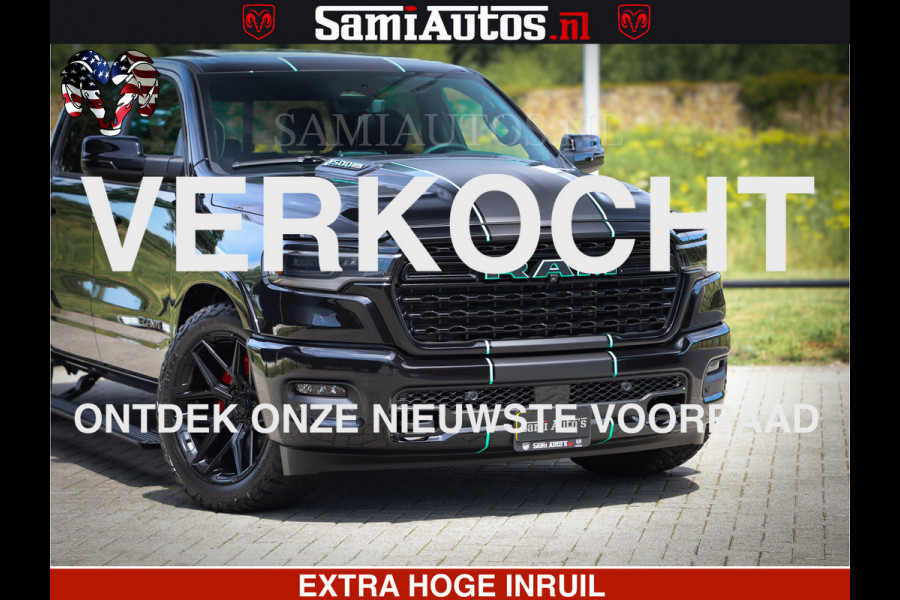 Dodge Ram 1500 Limited Night High Output 540HP 706Nm | Massage + Full Option | De Meest Luxe en Volle Pick-Up in zijn Klasse | Comfortabele Dubbele Cabine met Royale 5 Zitplaatsen | BPM vrij | Nu Leverbaar uit Voorraad | Voorraad Nr 2320 - 5138