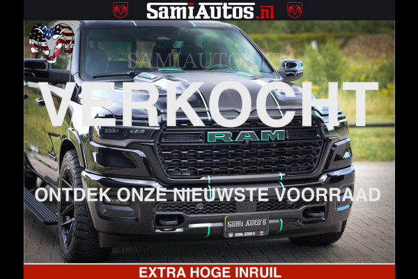 Dodge Ram 1500 Limited Night High Output 540HP 706Nm | Massage + Full Option | De Meest Luxe en Volle Pick-Up in zijn Klasse | Comfortabele Dubbele Cabine met Royale 5 Zitplaatsen | BPM vrij | Nu Leverbaar uit Voorraad | Voorraad Nr 2320 - 5138