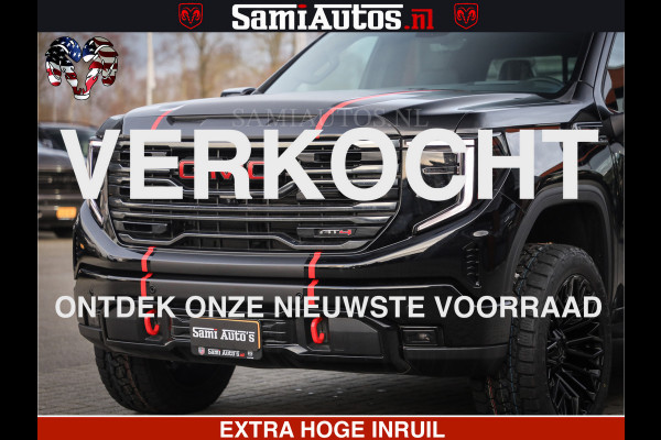 GMC Sierra AT4 6.2 V8 4X4 | VIRTUAL COCKPIT | LPG | HUD | BOM VOL | DC | RAM DEALER NEDERLAND | Dubbele Cabine met Royale 5 Zitplaatsen | BPM vrij | Nu Leverbaar uit Voorraad | Voorraad Nr 248378 |