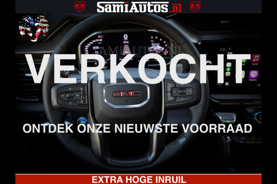 GMC Sierra AT4 6.2 V8 4X4 | VIRTUAL COCKPIT | LPG | HUD | BOM VOL | DC | RAM DEALER NEDERLAND | Dubbele Cabine met Royale 5 Zitplaatsen | BPM vrij | Nu Leverbaar uit Voorraad | Voorraad Nr 248378 |