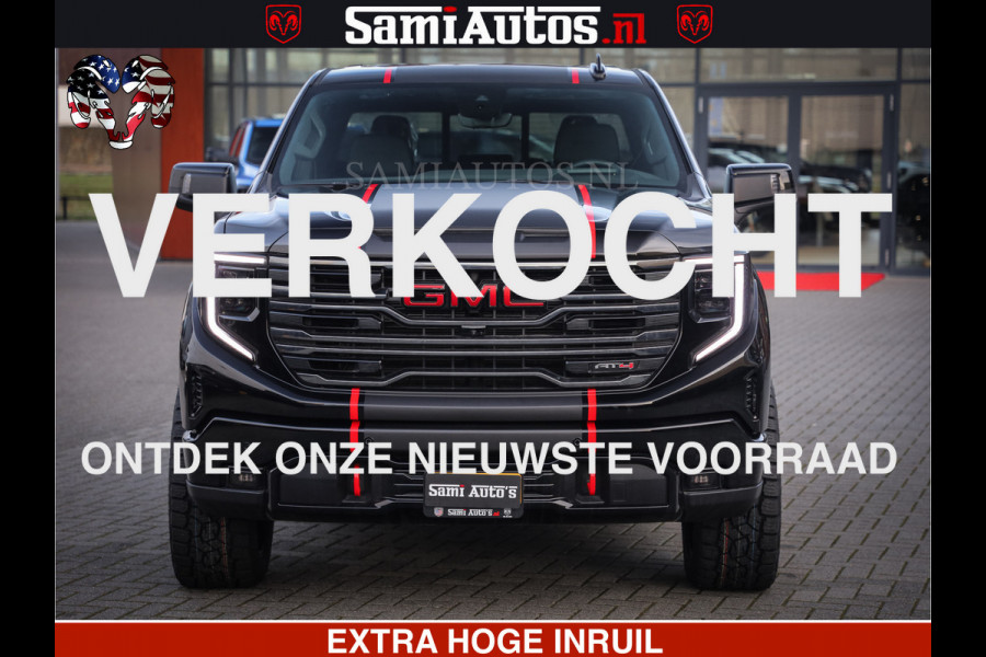 GMC Sierra AT4 6.2 V8 4X4 | VIRTUAL COCKPIT | LPG | HUD | BOM VOL | DC | RAM DEALER NEDERLAND | Dubbele Cabine met Royale 5 Zitplaatsen | BPM vrij | Nu Leverbaar uit Voorraad | Voorraad Nr 248378 |