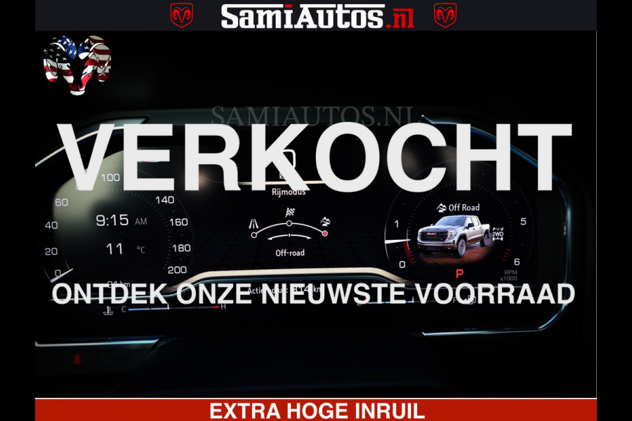 GMC Sierra AT4 6.2 V8 4X4 | VIRTUAL COCKPIT | LPG | HUD | BOM VOL | DC | RAM DEALER NEDERLAND | Dubbele Cabine met Royale 5 Zitplaatsen | BPM vrij | Nu Leverbaar uit Voorraad | Voorraad Nr 248378 |
