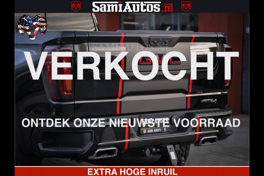 GMC Sierra AT4 6.2 V8 4X4 | VIRTUAL COCKPIT | LPG | HUD | BOM VOL | DC | RAM DEALER NEDERLAND | Dubbele Cabine met Royale 5 Zitplaatsen | BPM vrij | Nu Leverbaar uit Voorraad | Voorraad Nr 248378 |