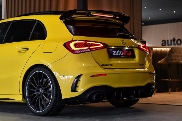 Mercedes-Benz A-Klasse AMG 35 4MATIC Edition 1 Aero. Schaal, Pano, Perf stuur, Keyless, Camera, Dodeh, CarPlay, Sfeer!