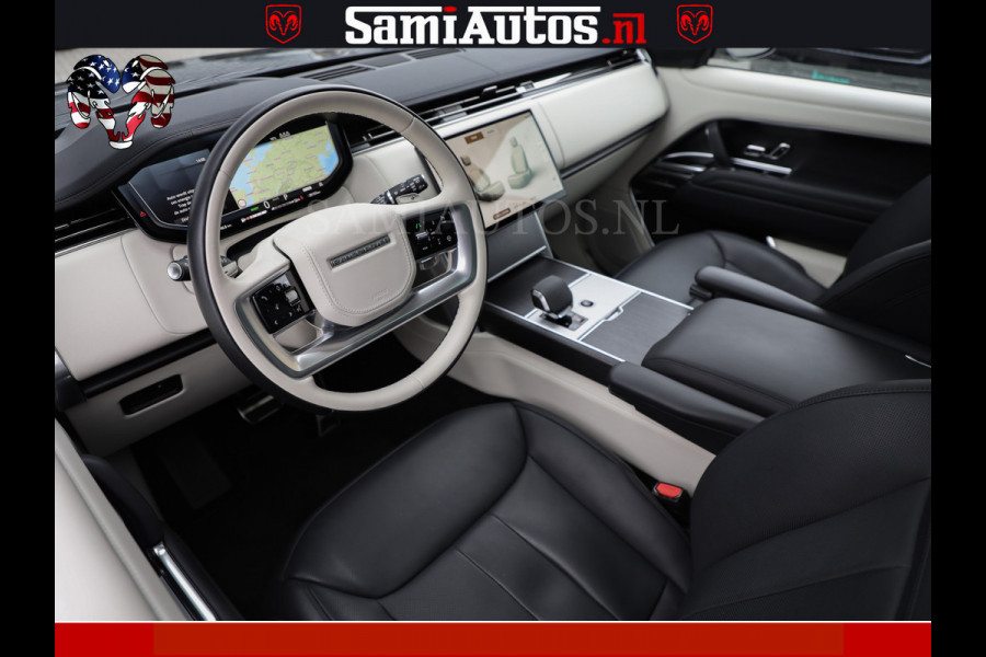 Land Rover Range Rover P550e 551 PK GARANTIE TOT 14-03-2029 | ACHTERAS BESTURING | SOFT CLOSE | HEAD-UP | PHEV | 23 INCH VELGEN | PANORAMADAK | STUURVERWARMING | STOEL KOELING | Fabrieksgarantie tot 14-03-2029 – Geniet van gemoedsrust met uitgebreide dekking tot deze datum. GZK-71-D