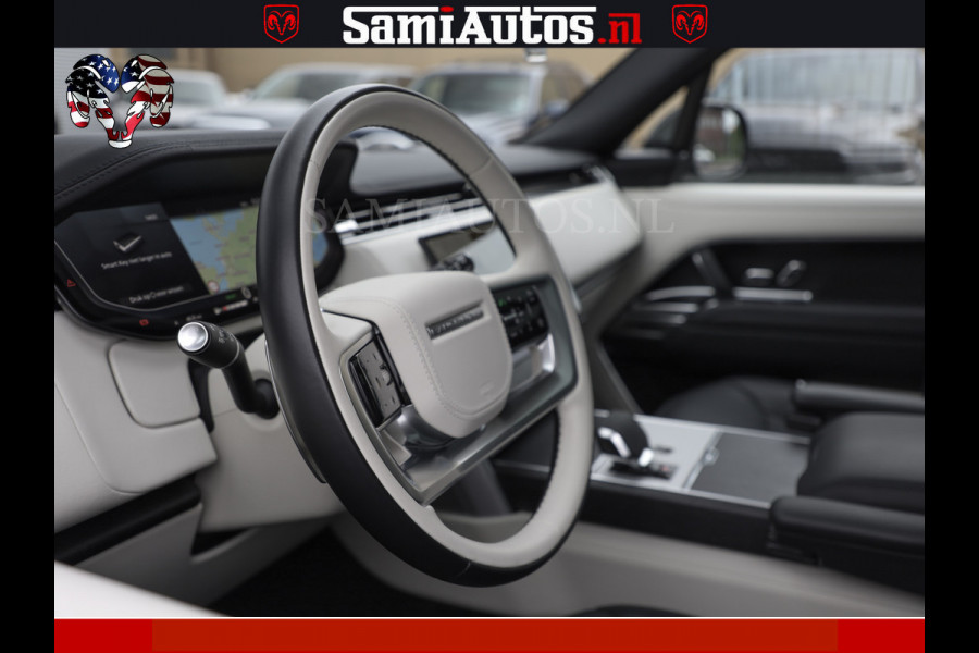 Land Rover Range Rover P550e 551 PK GARANTIE TOT 14-03-2029 | ACHTERAS BESTURING | SOFT CLOSE | HEAD-UP | PHEV | 23 INCH VELGEN | PANORAMADAK | STUURVERWARMING | STOEL KOELING | Fabrieksgarantie tot 14-03-2029 – Geniet van gemoedsrust met uitgebreide dekking tot deze datum. GZK-71-D