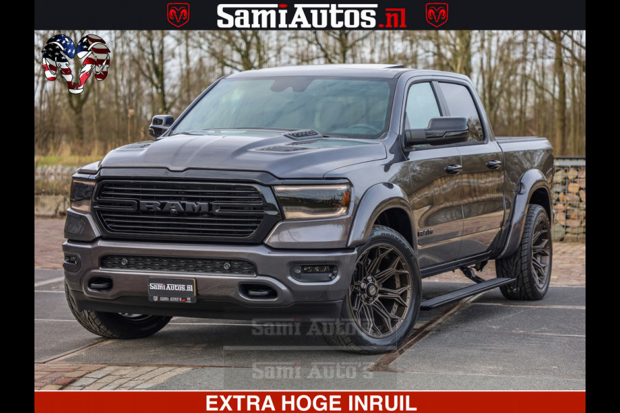 Dodge Ram 1500 Laramie Sport 5.7 V8 HEMI 402PK 4x4 | Panorama dak | 12' Scherm |Granite Crystal Metallic | Crew Cab | 5 Persoons | Dubbele Cabine | DC | VOORRAAD NR 2526 - 1272 |