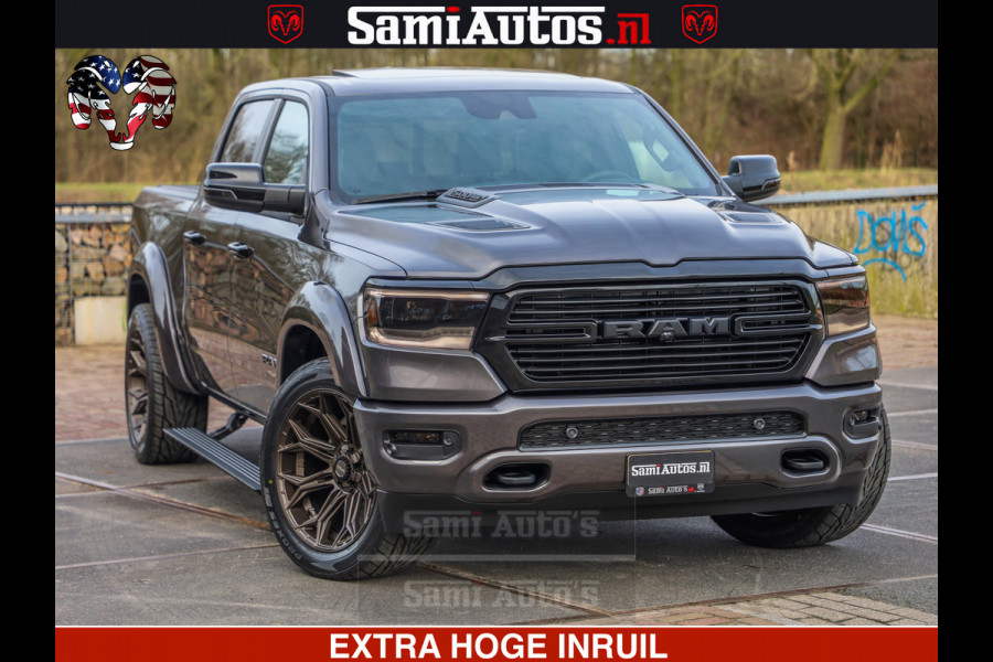 Dodge Ram 1500 Laramie Sport 5.7 V8 HEMI 402PK 4x4 | Panorama dak | 12' Scherm |Granite Crystal Metallic | Crew Cab | 5 Persoons | Dubbele Cabine | DC | VOORRAAD NR 2526 - 1272 |