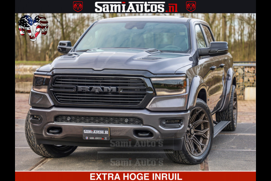 Dodge Ram 1500 Laramie Sport 5.7 V8 HEMI 402PK 4x4 | Panorama dak | 12' Scherm |Granite Crystal Metallic | Crew Cab | 5 Persoons | Dubbele Cabine | DC | VOORRAAD NR 2526 - 1272 |