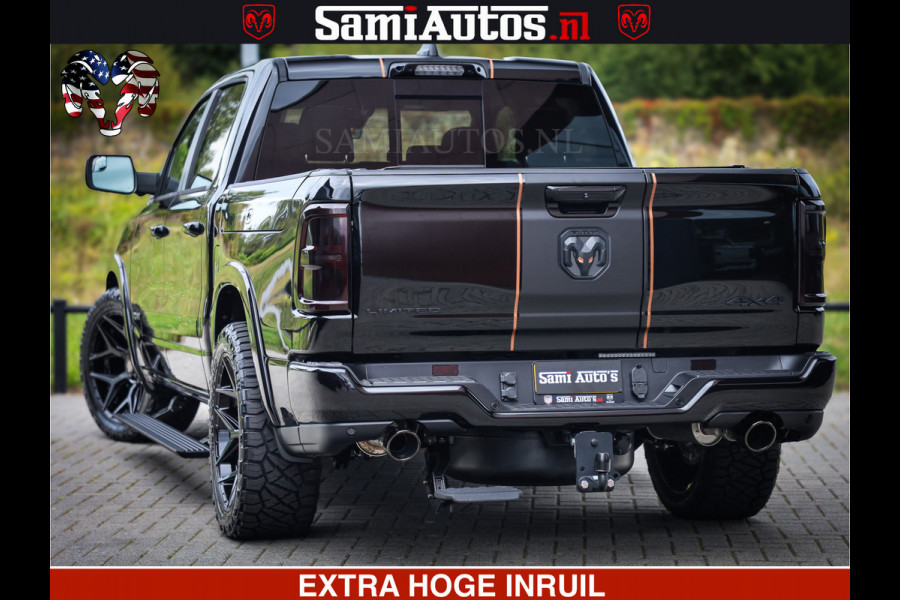 Dodge Ram 1500 Limited Night H.O 540HP 706Nm | Massage + Full Option | De Meest Luxe en Volle Pick-Up in zijn Klasse | Comfortabele Dubbele Cabine met Royale 5 Zitplaatsen | BPM vrij | Nu Leverbaar uit Voorraad | Voorraad Nr 2338 - 5404