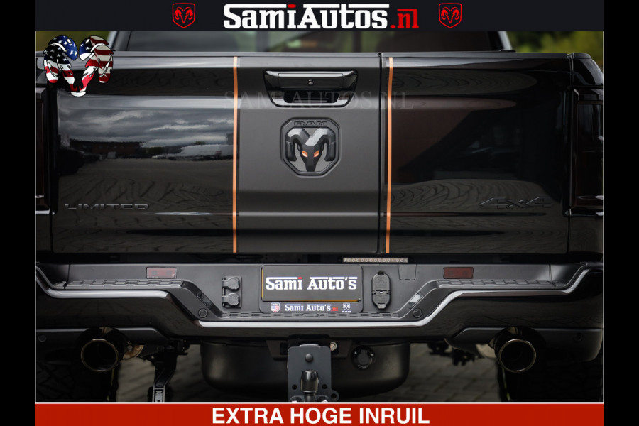 Dodge Ram 1500 Limited Night H.O 540HP 706Nm | Massage + Full Option | De Meest Luxe en Volle Pick-Up in zijn Klasse | Comfortabele Dubbele Cabine met Royale 5 Zitplaatsen | BPM vrij | Nu Leverbaar uit Voorraad | Voorraad Nr 2338 - 5404