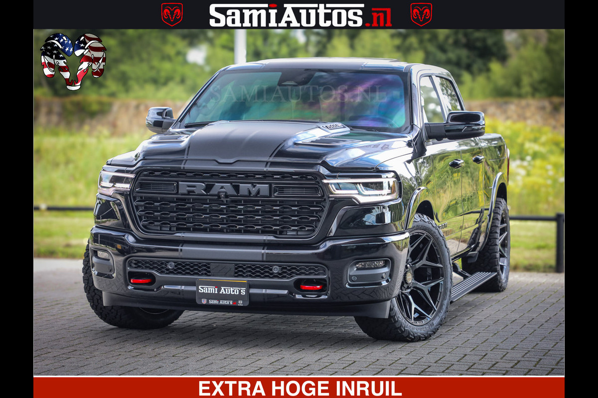 Dodge Ram 1500 Limited Night H.O 540HP 706Nm | Massage + Full Option | De Meest Luxe en Volle Pick-Up in zijn Klasse | Comfortabele Dubbele Cabine met Royale 5 Zitplaatsen | BPM vrij | Nu Leverbaar uit Voorraad | Voorraad Nr 2348 - 5158