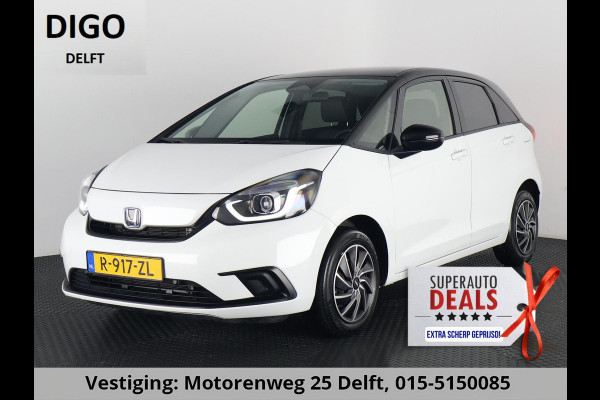 Honda Jazz 1.5 HEV ELEGANCE BI-TONE 1e EIG . GARANTIE 2033* STOELVERWARMING . CRUISE CONTROL . BLUETOOTH . ELEKTRISCHE RAMEN V+A