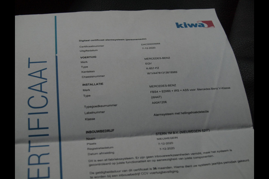 Mercedes-Benz Eqv 300 L2 90 kWh | AVANTGARDE | 360 Camera | 7 Persoons uitvoering | Burmester® surround |