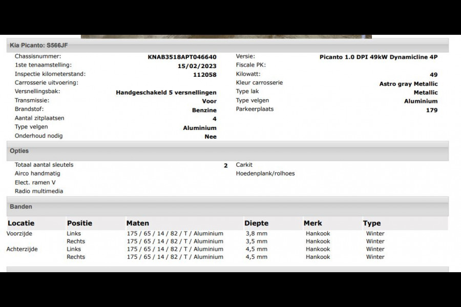 Kia Picanto 1.0 DPi 67PK 5Drs. DynamicLine Airco / LM.velgen / Pdc+Camera / Radio multimedia / Apk 02-2027