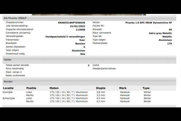 Kia Picanto 1.0 DPi 67PK 5Drs. DynamicLine Airco / LM.velgen / Pdc+Camera / Radio multimedia / Apk 02-2027