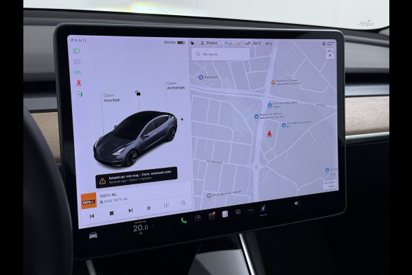Tesla Model 3 RWD SR plus 325PK SOH 93% LFP Accu Lmv 18" AutoPilot Leder Panoramadak Adaptive-Cruise Camera's Elektr.-Stuur+Stoelen+Spiegels+G Navi LED DAB Voorverwarmen interieur via App Keyless One-Pedal-Drive 1e Eigenaar Origineel Nederlandse Auto Fabrieksgarantie op Accu en Motor tot 11-12-2028/160.000km