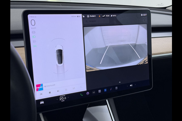 Tesla Model 3 RWD SR plus 325PK SOH 93% LFP Accu Lmv 18" AutoPilot Leder Panoramadak Adaptive-Cruise Camera's Elektr.-Stuur+Stoelen+Spiegels+G Navi LED DAB Voorverwarmen interieur via App Keyless One-Pedal-Drive 1e Eigenaar Origineel Nederlandse Auto Fabrieksgarantie op Accu en Motor tot 10-12-2028/160.000km
