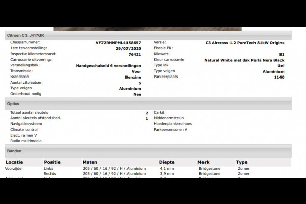 Citroën C3 Aircross 1.2 110PK PureTech Origins / Navigatie / Airco-ecc./ Pdc.A / Radio-multimedia / Apk 07-2026